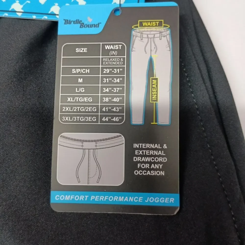 Birdie Bound Golf Joggers Men's S Black‎ Stretch Drawstring